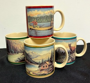 lot 311 image: Four Wildlife Motif Mugs by Eddie Bauer