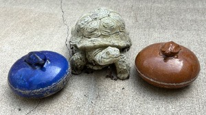 lot 330 image: Three Decorative Turtle Figurines