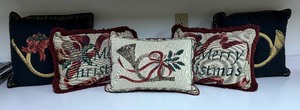 lot 452 image: Five Holiday Accent Pillows