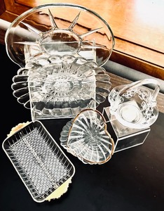 lot 272 image: Beautiful Vintage Crystal Including a Basket, Platter, Candy Dish and More