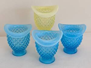 lot 67A image: Four Vintage Fenton Hobnail Bud Vases