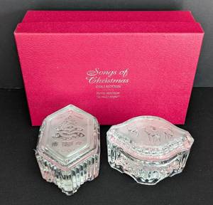 lot 232 image: Waterford Crystal 2000 and 2001 Crystal Music Boxes
