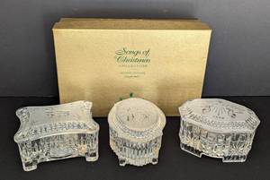lot 238 image: Three Waterford Crystal Music Boxes