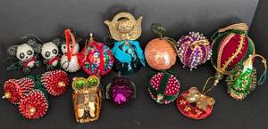 lot 241 image: Assorted Beaded Holiday Ornaments