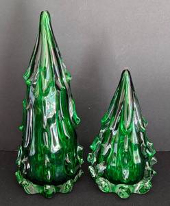 lot 248 image: Pair of Glass Christmas Trees
