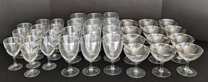 lot 249A image: Vintage Silver Rimmed Stemware Set