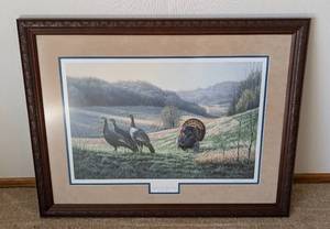 lot 260A image: Framed Wild Turkey Print by James Kasper