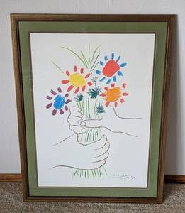 lot 353 image: Framed Flowers of Peace Picasso Print