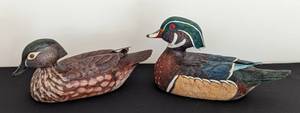 lot 362 image: Pair of Don Huff Carved Wood Duck Decoys