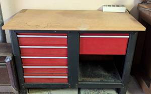 lot 410 image: Wood and Metal Workbench