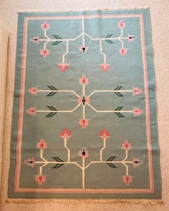 lot 80 image: Vintage Rug in Pastel Aztec Pattern