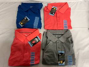lot 8 image: 4 Variety Members Mark Polo Shirts - L