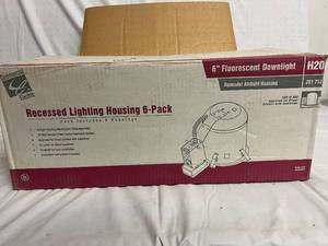 lot 12 image: Comercial Electric Recessed Lighting Housing 6-Pack