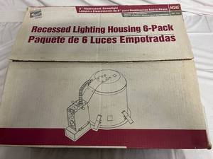 lot 14 image: Comercial Electric Recessed Lighting Housing 6-Pack