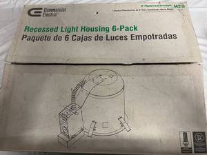 lot 13 image: Comercial Electric Recessed Lighting Housing 6-Pack