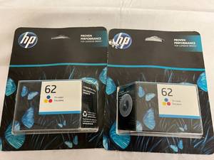 lot 18 image: 2 HP 62 Tri-Color Ink Cartridges