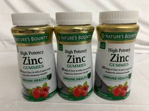 lot 50 image: 3 Bottles of Zinc Gummies
