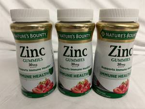 lot 51 image: 3 Bottles of Zinc Gummies