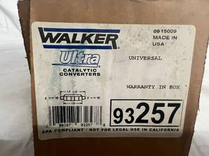 lot 67 image: Walker Ultra Universal Catalytic Converter - 93257
