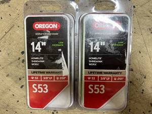 lot 88 image: 2 Oregon 14 Chainsaw Blade Replacements