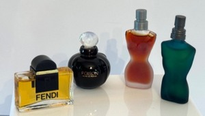lot 32 image: Miniature Fendi Perfume, Miniature Jean-Paul Gaultier Cologne and Perfume, Miniautre Poison Perfume