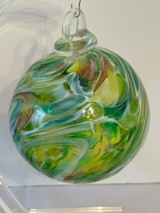 lot 114 image: Mount St. Helens Ash Art Glass Ornament
