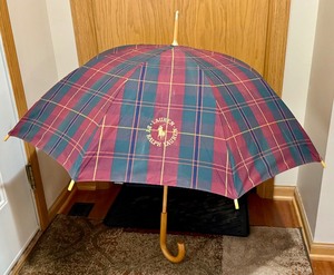 lot 94 image: Large Vintage Ralph Lauren Polo Club Plaid Umbrella