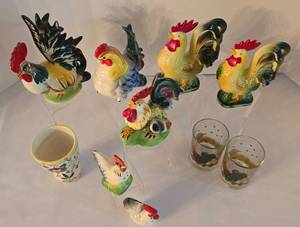 lot 126 image: Fabulous Vintage Rooster Grouping