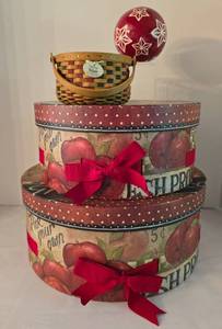 lot 130 image: Melody Longaberger Basket & Apple Box Set