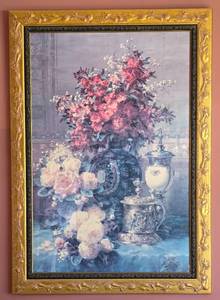 lot 10 image: Elegant Large Floral J. Robie Print