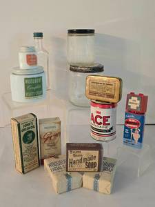 lot 173 image: Unusual Vintage MedicalToiletry Containers