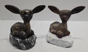 lot 222 image: Pair of Mid-Century Maigon Daga Ceramic Deer Sculptures