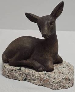 lot 232 image: Signed Maigon Daga Ceramic Deer Sculpture