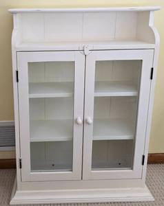 lot 234 image: Versatile White Glass-Doored Cabinet
