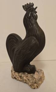 lot 259 image: Whimsical Maigon Daga Rooster Sculpture