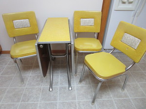 MCM Chrome & Yellow Kitchen Set
