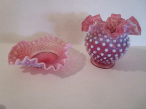 Opalescent Cranberry Hobnail