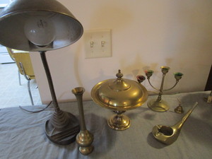 Brass Pieces, Vintage Goose Lamp