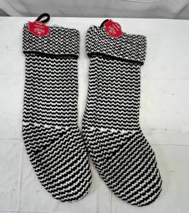MM. 2x Heavy Knit Christmas Stockings-BlackWhite
