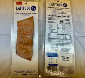 A. 4x 4oz 45 Latitude 45 Smoke Roasted Atlantic Salmon-Ready to Eat