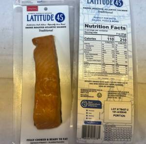 A. 4x 4oz 45 Latitude 45 Smoke Roasted Atlantic Salmon-Ready to Eat