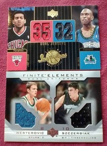 (2) Game-Used Timberwolves Cards - Szczerbiak & Joe Smith