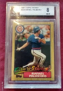 1987 Topps Tiffany Rafael Palmeiro Rookie Card - BGS 8