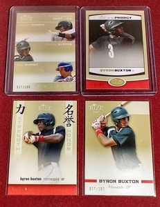 (4) 2012 Leaf Rize Byron Buxton Prospect Cards - All #d100