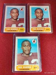(3) 1968 Topps Paul Warfield Cards
