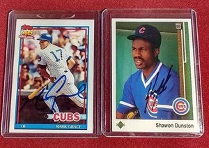 (2) Vintage In Person Baseball Autograph Cards - Cubs Favorites