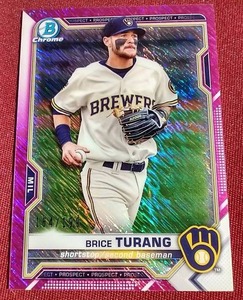 2020 Bowman Brice Turang Fuschia Refractor Prospect Card - #d199