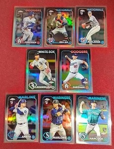 (8) 2024 Topps Refractor Cards - Rookies & Freeman