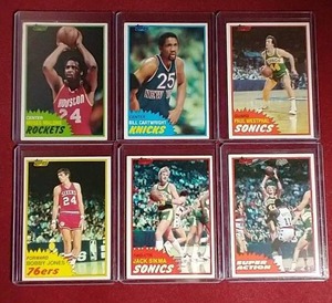(6) 1981-82 Topps Basketball Cards - Most HOFers