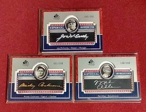 (3) Numbered SP Baseball Legends Cards